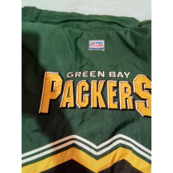 Vintage 90s Pro Line Logo 7 Green Bay Packers Parka Jacket Diamond Hood Y2K - Picture 15 of 16